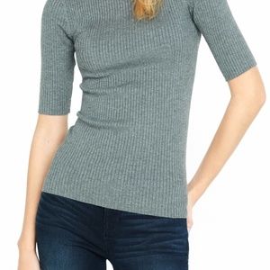 Gray Ribbed Off the Shoulders Top